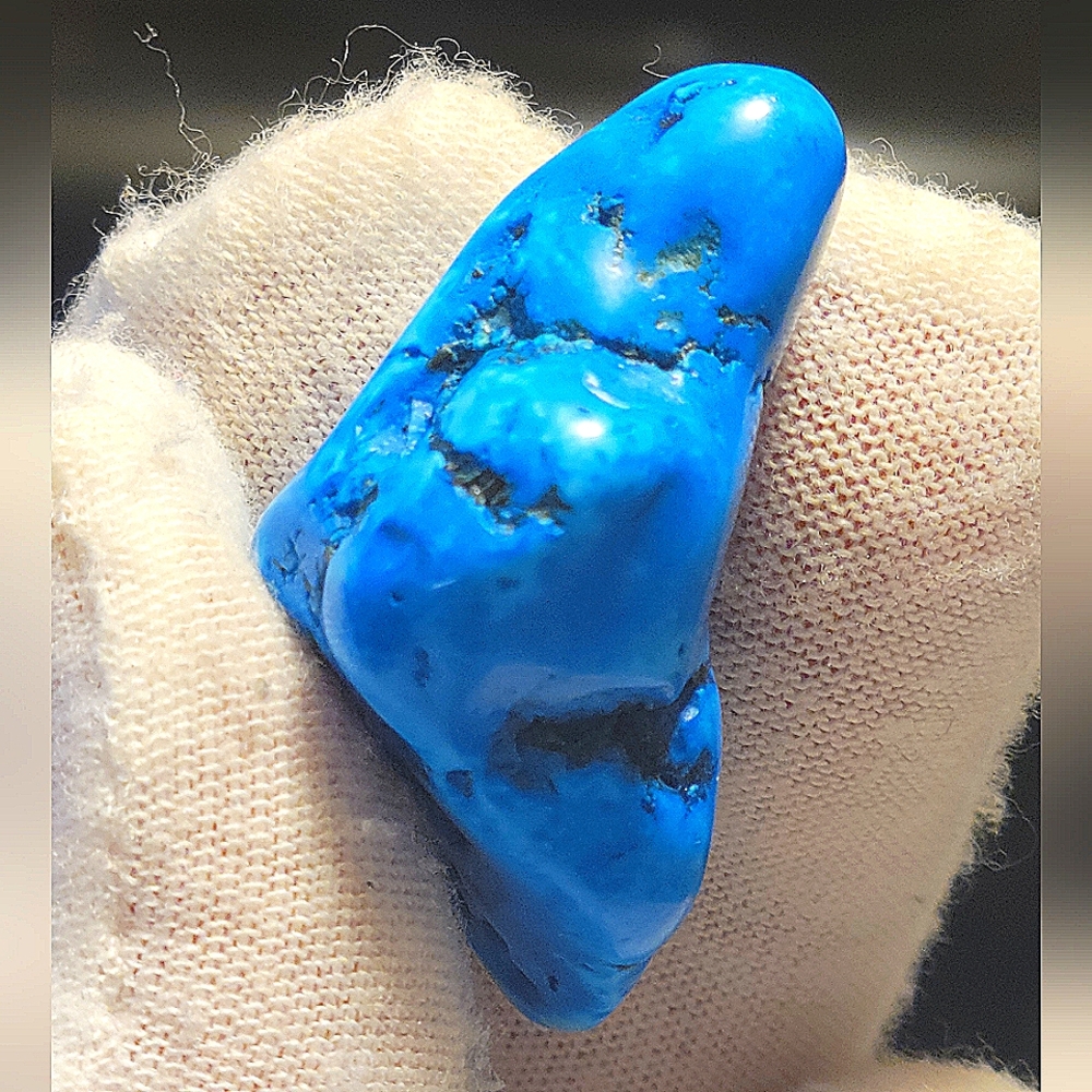 77.80ctw Natural Large Medium Blue Turquoise Nugget Polished Rough Stone
